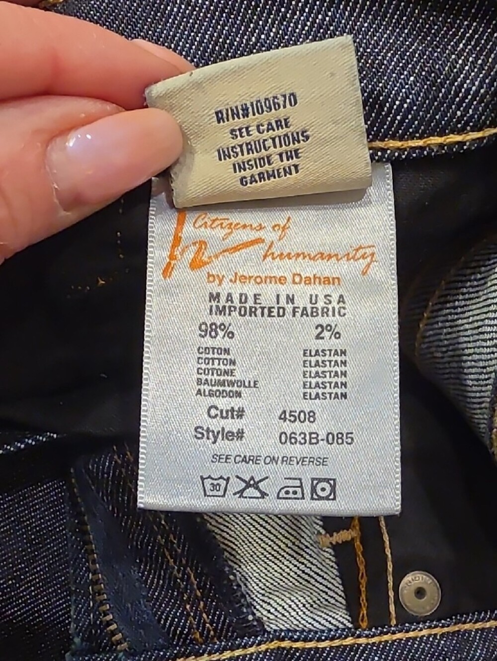 Citizens Of Humanity Kelly #063 Dark Blue Low Waist Stretch Cropped Jeans - Picture 14 of 16